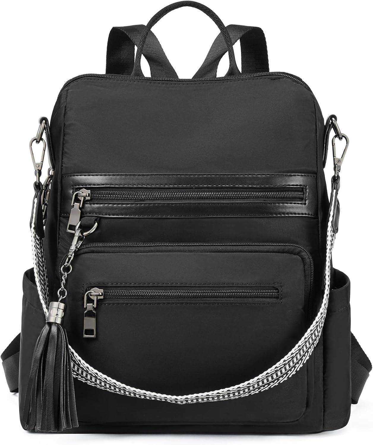 Womens Backpack Purse Vegan Leather Large Travel College Shoulder Bag with Tassel