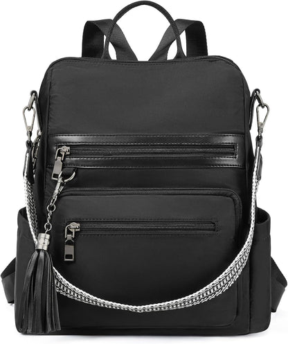 Womens Backpack Purse Vegan Leather Large Travel College Shoulder Bag with Tassel