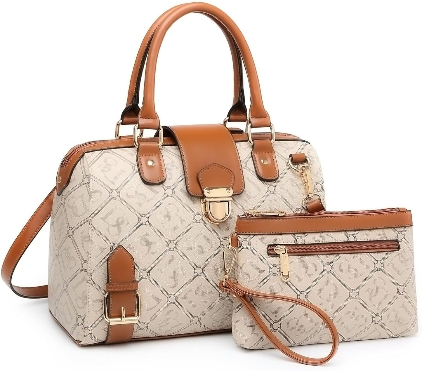 Women Barrel Handbags Fashion Satchel Bags Top Handle Shoulder Purses Vegan Leather Work Tote