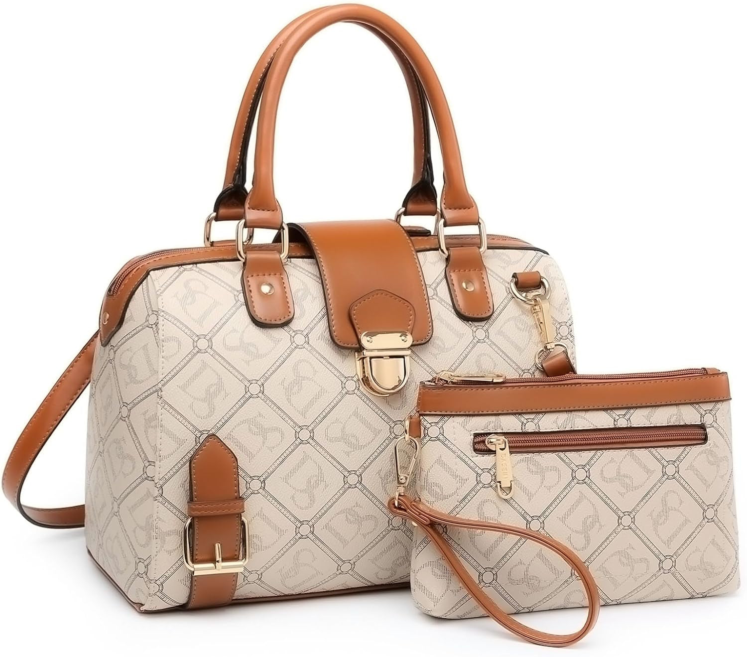Women Barrel Handbags Fashion Satchel Bags Top Handle Shoulder Purses Vegan Leather Work Tote