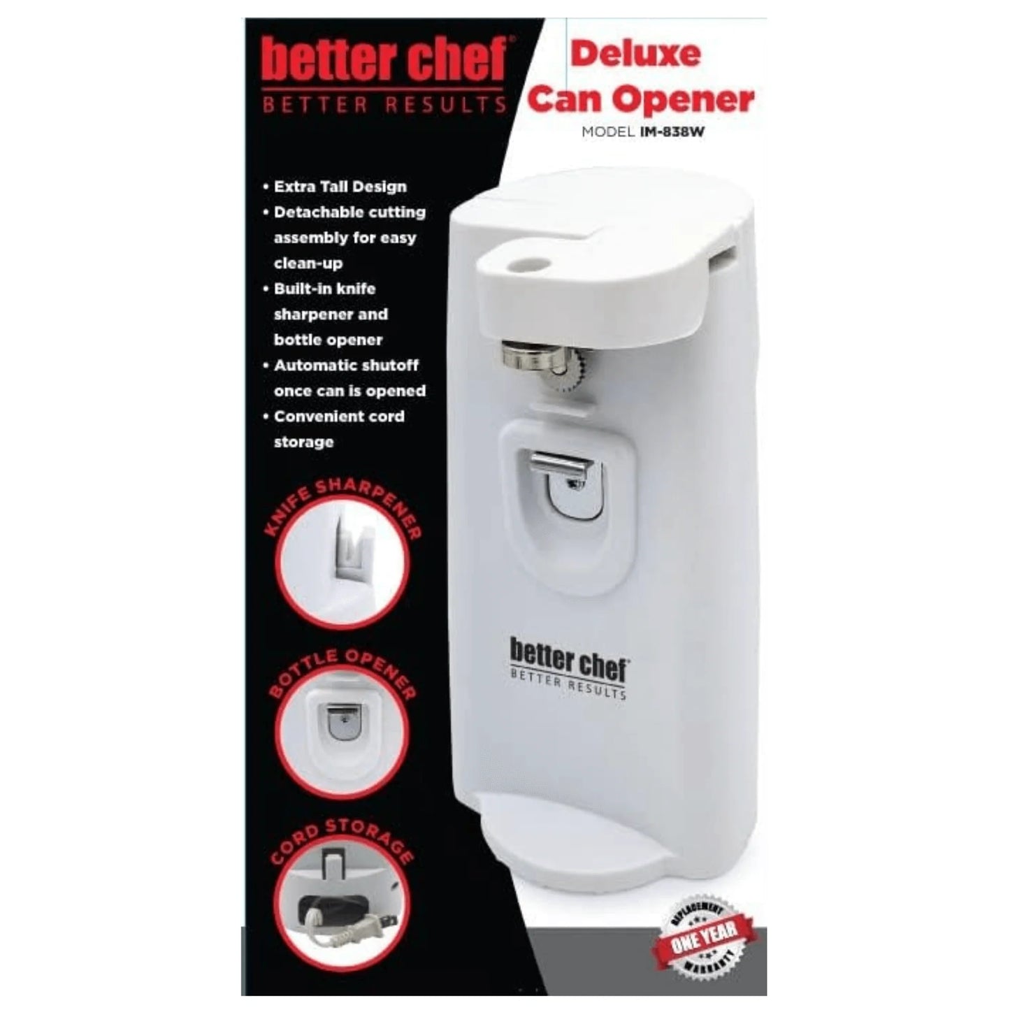 Better Chef Deluxe Tall 3-In-1 Electric Can Opener