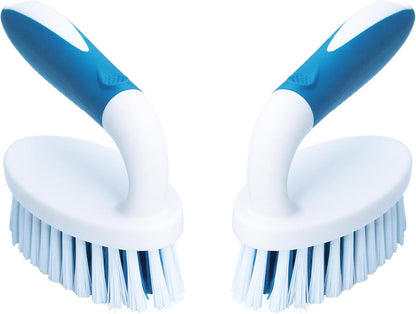 Scrub Brush, 2 Pack Household Cleaning Brushes with Stiff Bristles, Scrubbing Brush for Carpet, Shower, Bathtub, Kitchen, Pool Tile, Bathroom Scrubber, Small