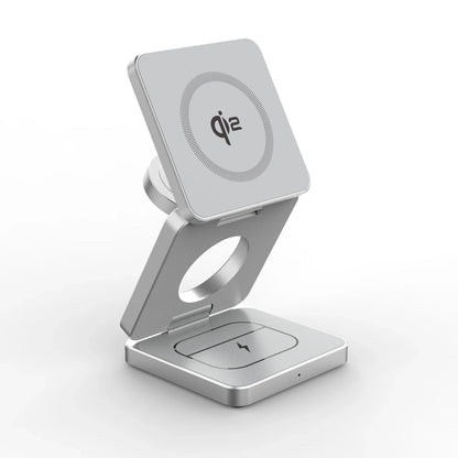 Qi2 3 in 1 15W Magnetic Wireless Charger for Iphone 16 15 14 13 Fast Charging Folding for Apple Watch Airpods Wireless Charger