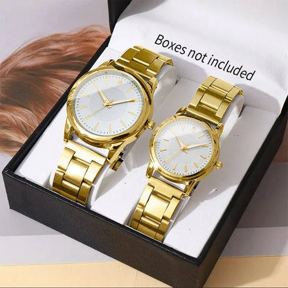 2PCS Couple's Watches Men Business Watch Fashion Analog Women Quartz Watch (Without Box) - RELUX.STORE