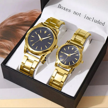 2PCS Couple's Watches Men Business Watch Fashion Analog Women Quartz Watch (Without Box) - RELUX.STORE