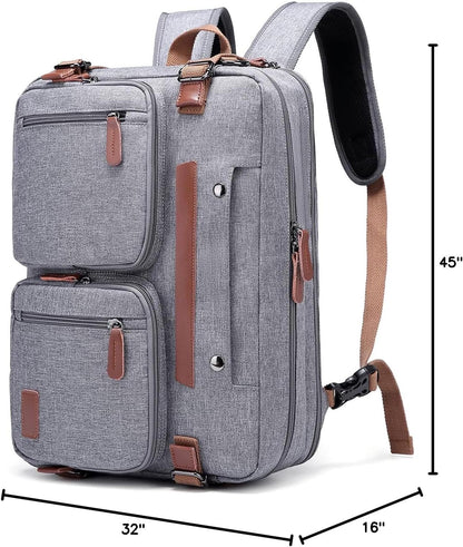 3 - in - 1 Laptop Bag for Men 17.3 Inch – Convertible Laptop Backpack, Briefcase & Messenger Bag | Waterproof Computer Work Bag for Men & Women, Professional Travel Business Bag (Black) - RELUX.STORE
