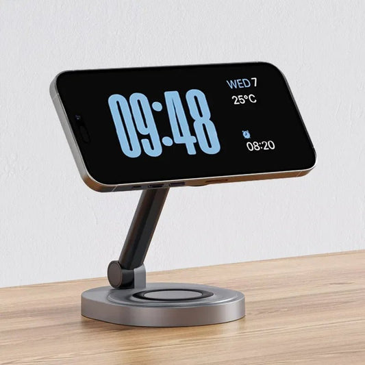 3 In 1 Magnetic Wireless Charger Stand Pad For Magsafe iPhone 16 15 14 13 12 Pro Max Apple Watch Airpods Fast Charging Station - RELUX.STORE