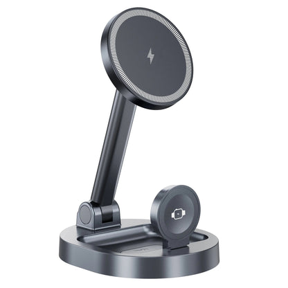 3 In 1 Magnetic Wireless Charger Stand Pad For Magsafe iPhone 16 15 14 13 12 Pro Max Apple Watch Airpods Fast Charging Station - RELUX.STORE