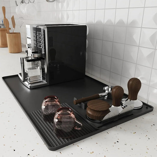 3 - In - 1 Silicone Coffee Mat Multi - Functional Non - Slip Bar Mat for Countertops for Mess - Free Coffee Station Setup Essential Coffee - RELUX.STORE