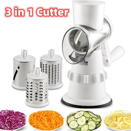 3 In 1 Vegetable Slicer Manual Kitchen Accessories Grater For Vegetable Cutter Round Chopper Mandolin Shredder Potato Home Kitchen Supplies Kitchen Gadgets - RELUX.STORE