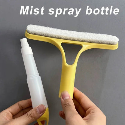 3 in 1 Window Cleaning Squeegee Multi Function Glass Mirror Wiper with Spray Bottle Microfiber Scrub Household Car Cleaner Tools - RELUX.STORE