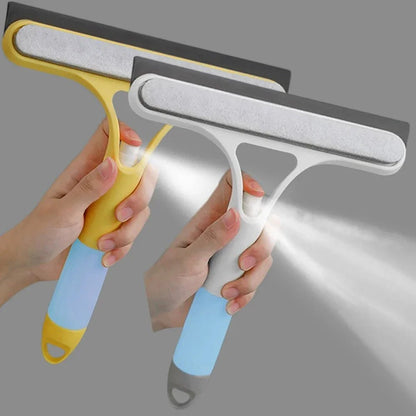 3 in 1 Window Cleaning Squeegee Multi Function Glass Mirror Wiper with Spray Bottle Microfiber Scrub Household Car Cleaner Tools - RELUX.STORE