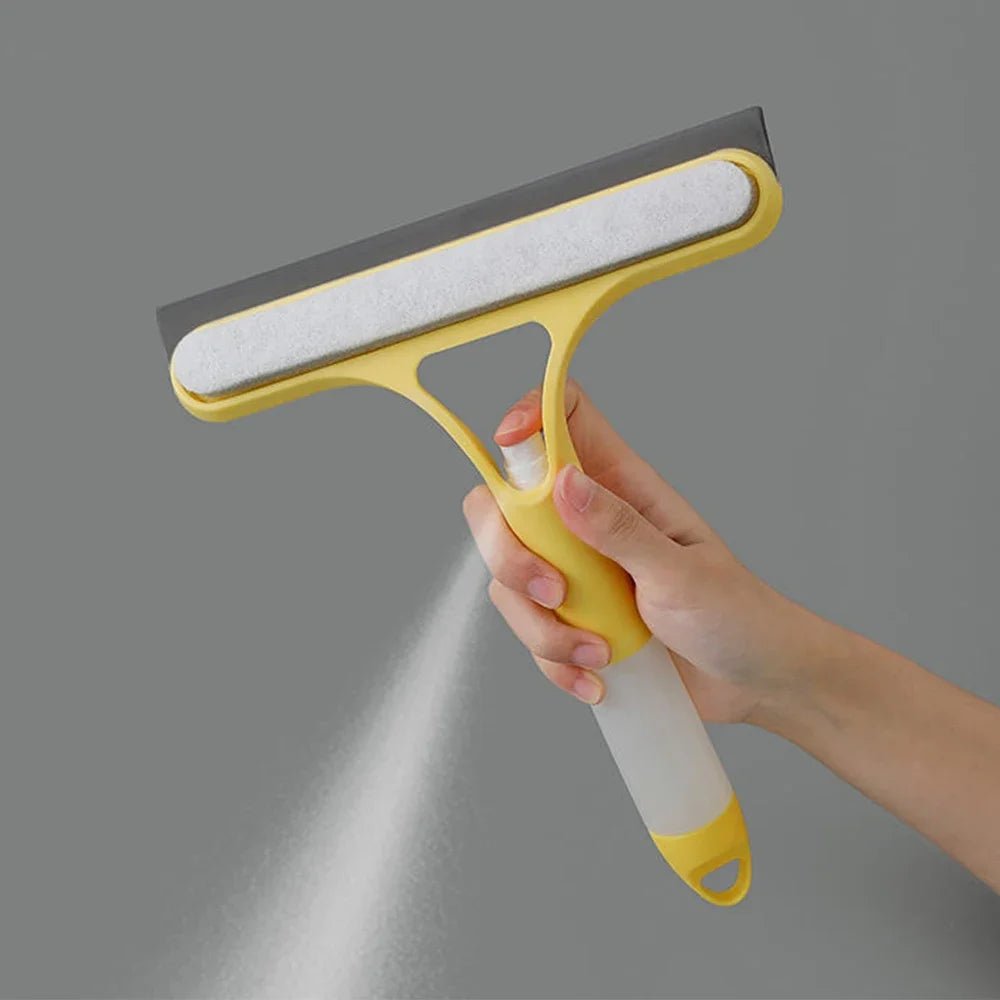 3 in 1 Window Cleaning Squeegee Multi Function Glass Mirror Wiper with Spray Bottle Microfiber Scrub Household Car Cleaner Tools - RELUX.STORE