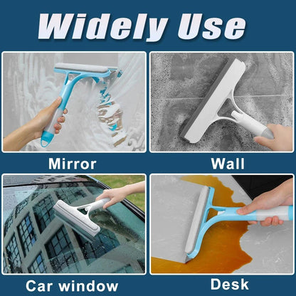 3 in 1 Window Cleaning Squeegee Multi Function Glass Mirror Wiper with Spray Bottle Microfiber Scrub Household Car Cleaner Tools - RELUX.STORE