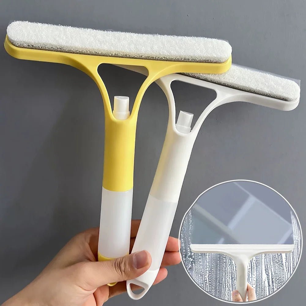 3 in 1 Window Cleaning Squeegee Multi Function Glass Mirror Wiper with Spray Bottle Microfiber Scrub Household Car Cleaner Tools - RELUX.STORE
