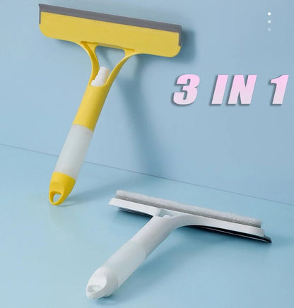 3 in 1 Window Cleaning Squeegee Multi Function Glass Mirror Wiper with Spray Bottle Microfiber Scrub Household Car Cleaner Tools - RELUX.STORE