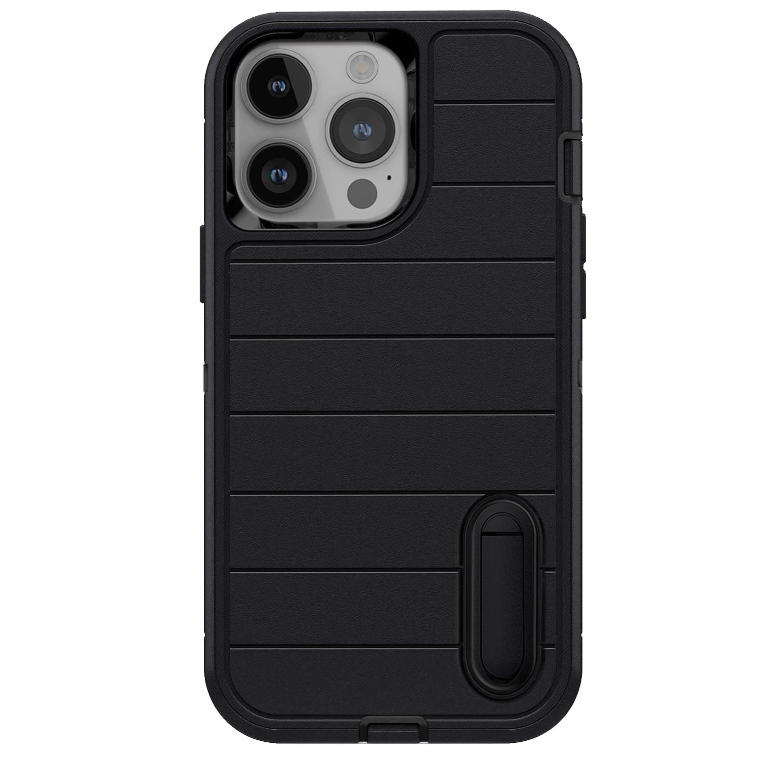 3 - Layer Heavy - Duty Protective Kickstand Case for iPhone 14 / 14 Plus / 14 Pro / 14 Pro Max – Black Shockproof Cover 5G - RELUX.STORE