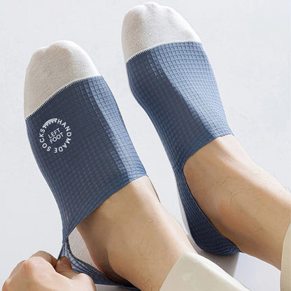 "3 Pairs Men’s Invisible Socks – Thin, Breathable, Sweat - Absorbing Boat Socks with Comfortable Waffle Mesh Pattern" - RELUX.STORE