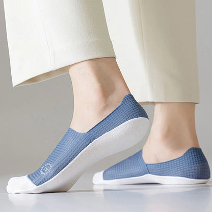 "3 Pairs Men’s Invisible Socks – Thin, Breathable, Sweat - Absorbing Boat Socks with Comfortable Waffle Mesh Pattern" - RELUX.STORE