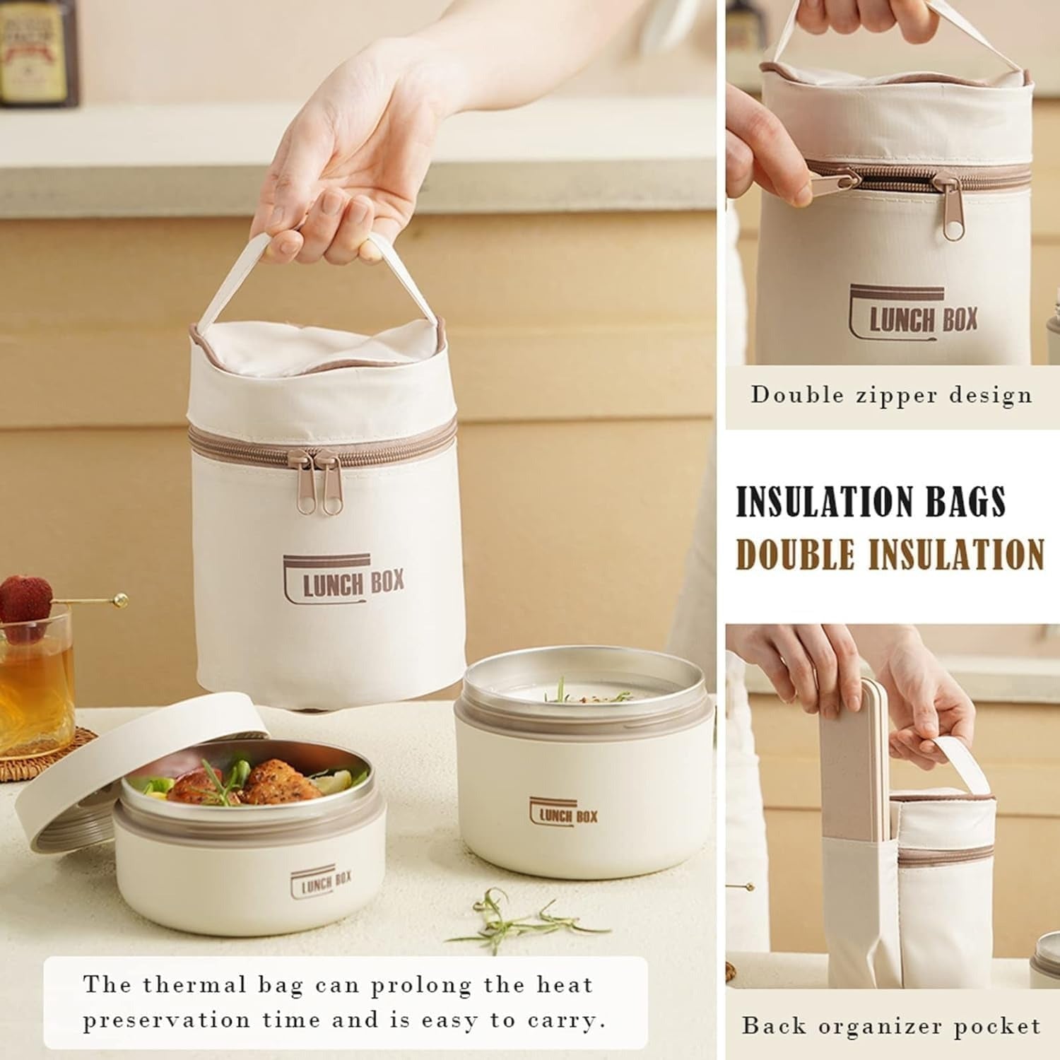 3 Pcs Portable Insulated Lunch Box Set - RELUX.STORE