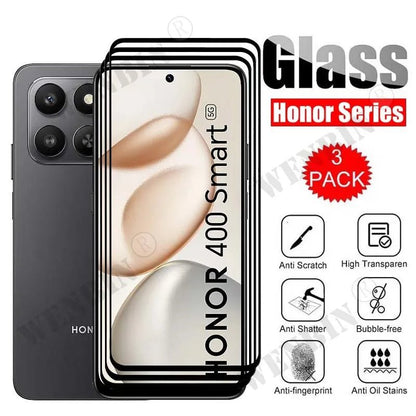 3 Pcs Tempered Glass Screen Protector for Honor 400 / X8C / X6C / X7C – HD Protective Cover Glass - RELUX.STORE