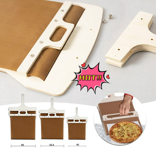 3 Sizes Sliding Pizza Peel Shovel Storage Board Pala Pizza Scorrevole Wooden Handle Transfer Pizza Kitchen Gadgets - RELUX.STORE