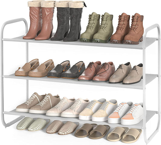 3 - Tier Shoe Rack, Fabric Shoe Shelf for Closet Bedroom Entryway (Light Gray) - RELUX.STORE