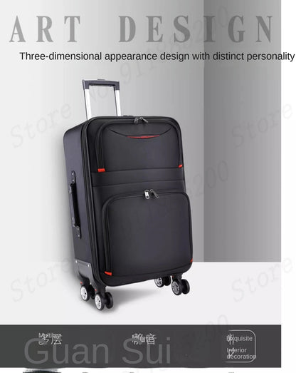30" Large Capacity Black Luggage Waterproof Durable Trolley Case Oxford Cloth Detachable Spinner Wheel 20" Password Suitcase - RELUX.STORE30" Large Capacity Black Luggage Waterproof Durable Trolley Case Oxford Cloth Detachable Spinner Wheel 20" Password Suitcase