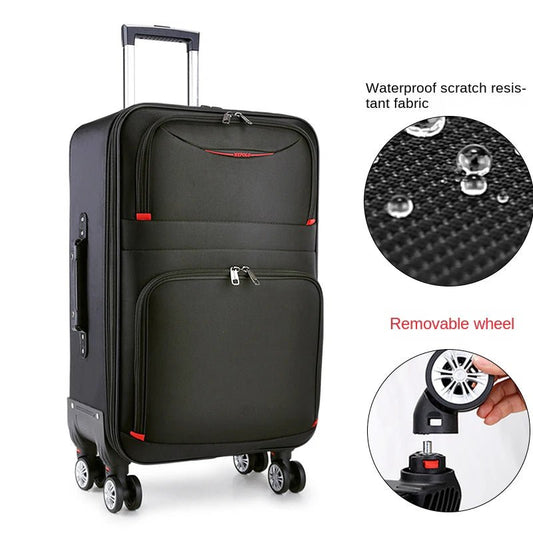 30" Large Capacity Black Luggage Waterproof Durable Trolley Case Oxford Cloth Detachable Spinner Wheel 20" Password Suitcase - RELUX.STORE30" Large Capacity Black Luggage Waterproof Durable Trolley Case Oxford Cloth Detachable Spinner Wheel 20" Password Suitcase