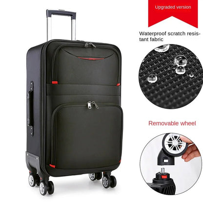 30" Large Capacity Black Luggage Waterproof Durable Trolley Case Oxford Cloth Detachable Spinner Wheel 20" Password Suitcase - RELUX.STORE30" Large Capacity Black Luggage Waterproof Durable Trolley Case Oxford Cloth Detachable Spinner Wheel 20" Password Suitcase