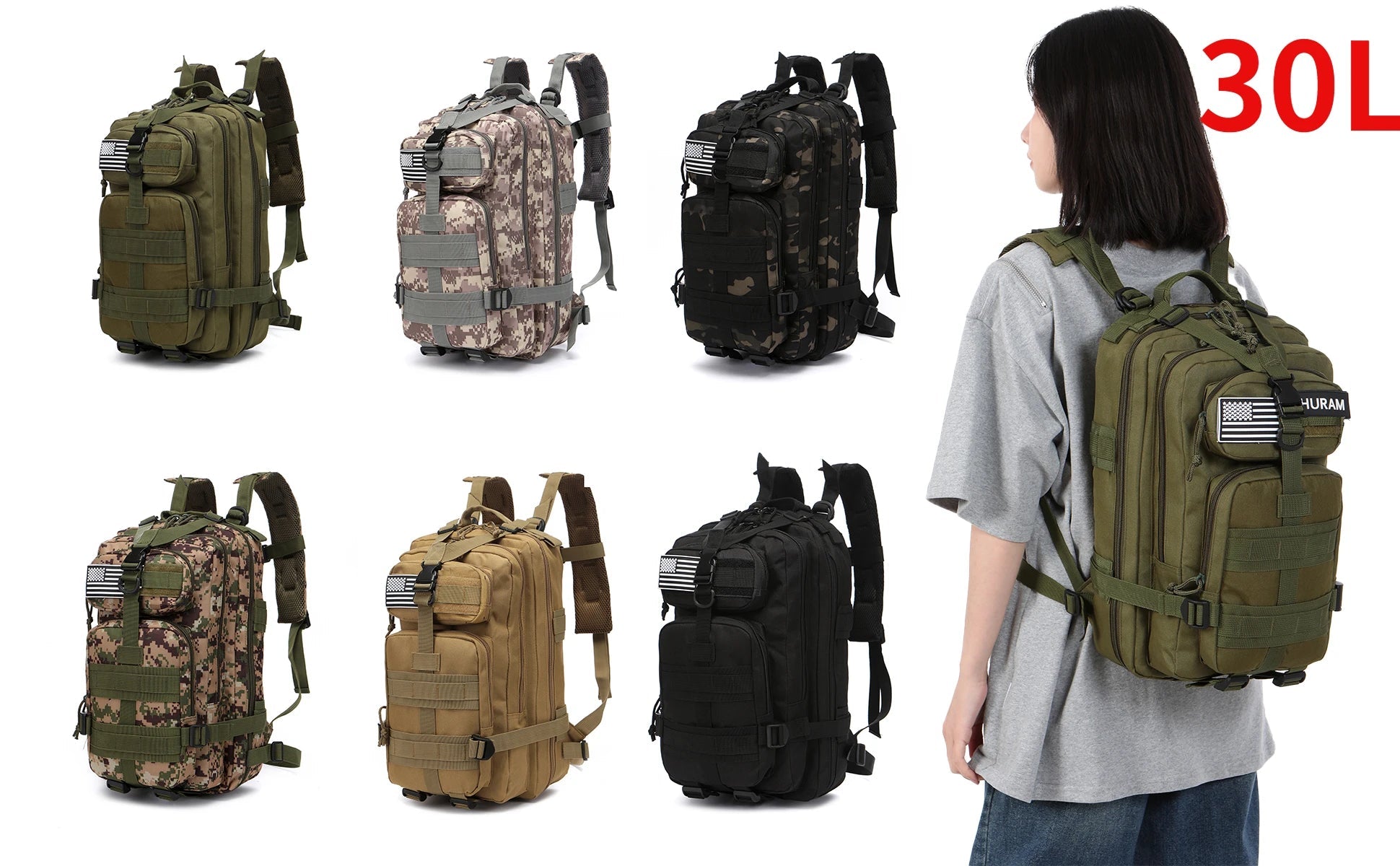 30L/50L 1000D Nylon Waterproof Outdoor Backpack – Tactical Rucksack for Trekking, Fishing, Hunting, Camping & Hiking - RELUX.STORE
