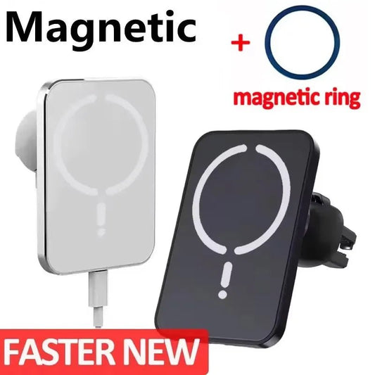 "30W Magnetic Wireless Car Charger with Air Vent Clip – Magsafe iPhone 16/15/14/13/12 Pro Max Fast Charging Stand & Phone Holder" - RELUX.STORE