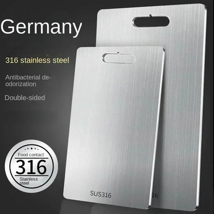 316 Stainless Steel Panel and Chopping Board Kitchen Household Thickened Double Sided Cutting Board Block Kneading Dough Board - RELUX.STORE