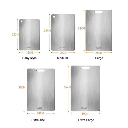 316 Stainless Steel Panel and Chopping Board Kitchen Household Thickened Double Sided Cutting Board Block Kneading Dough Board - RELUX.STORE