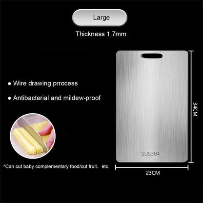 316 Stainless Steel Panel and Chopping Board Kitchen Household Thickened Double Sided Cutting Board Block Kneading Dough Board - RELUX.STORE