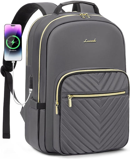 Laptop Backpack for Women 15.6 Inch,Cute Womens Travel Backpack Purse,Professional Laptop Computer Bag,Waterproof Work Business College Teacher Bags Carry on Backpack with USB Port,Mint Green