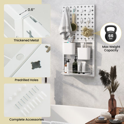 Pegboard Combination Kit Combination Wall Organizer with Magnets and Hooks