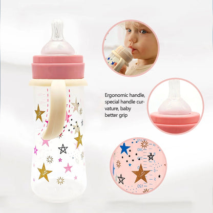 330ml star pattern baby bottle, bite - resistant, anti - flatulence PP bottle, large - capacity bottle for babies over 6 months old - RELUX.STORE330ml star pattern baby bottle, bite - resistant, anti - flatulence PP bottle, large - capacity bottle for babies over 6 months old