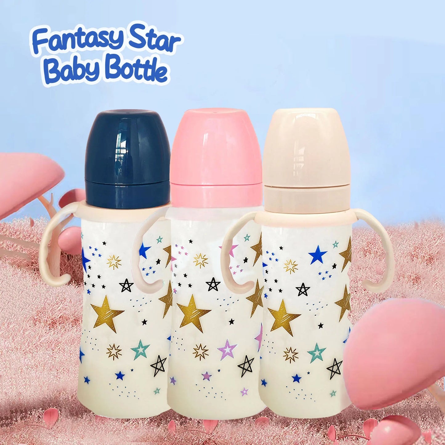 330ml star pattern baby bottle, bite - resistant, anti - flatulence PP bottle, large - capacity bottle for babies over 6 months old - RELUX.STORE330ml star pattern baby bottle, bite - resistant, anti - flatulence PP bottle, large - capacity bottle for babies over 6 months old