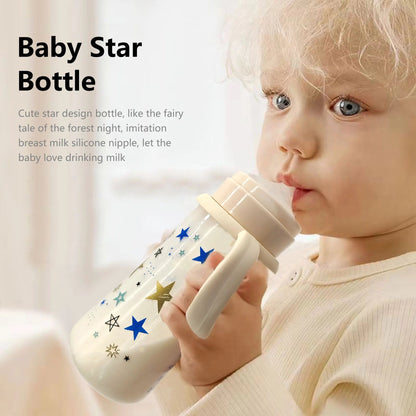 330ml star pattern baby bottle, bite - resistant, anti - flatulence PP bottle, large - capacity bottle for babies over 6 months old - RELUX.STORE330ml star pattern baby bottle, bite - resistant, anti - flatulence PP bottle, large - capacity bottle for babies over 6 months old