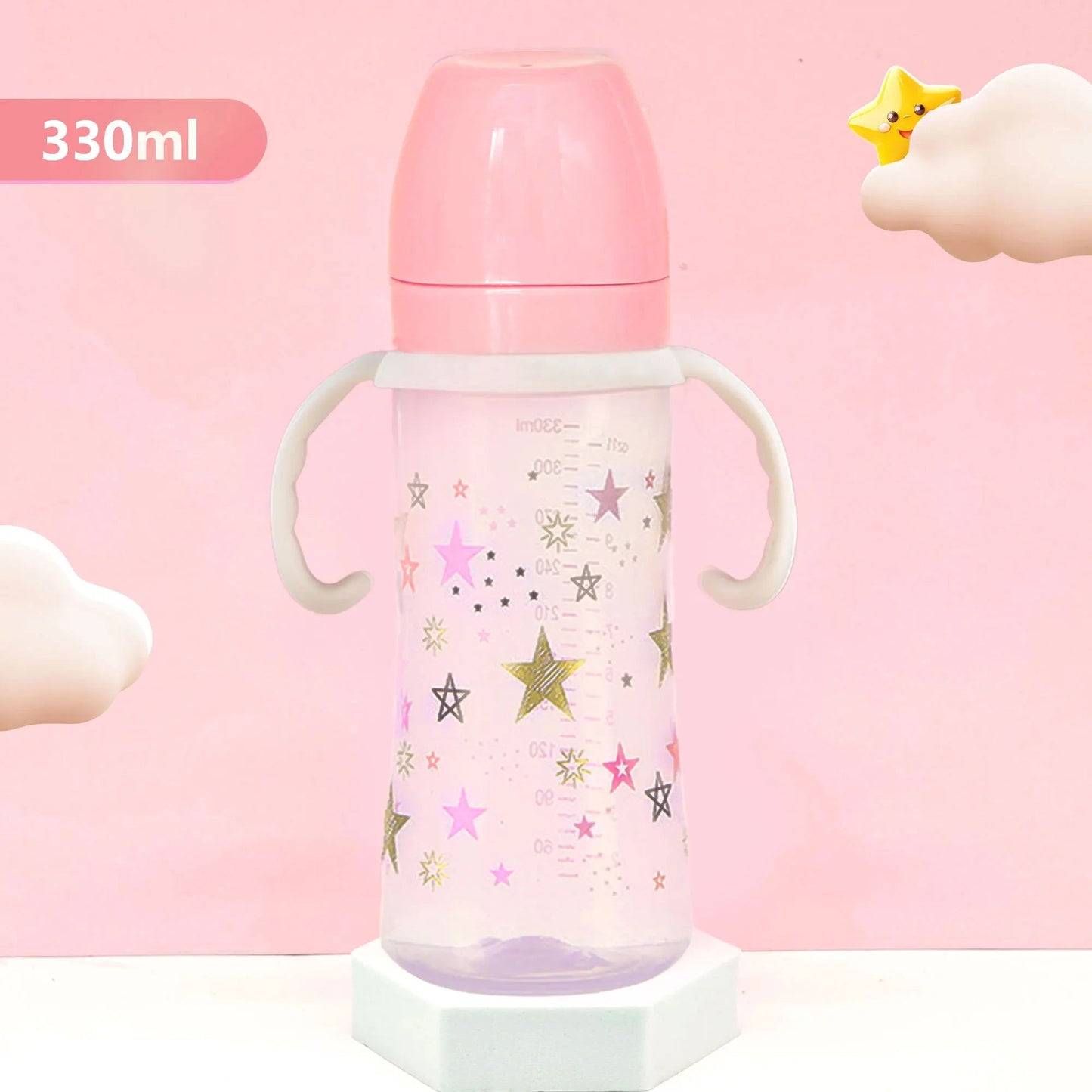 330ml star pattern baby bottle, bite - resistant, anti - flatulence PP bottle, large - capacity bottle for babies over 6 months old - RELUX.STORE330ml star pattern baby bottle, bite - resistant, anti - flatulence PP bottle, large - capacity bottle for babies over 6 months old