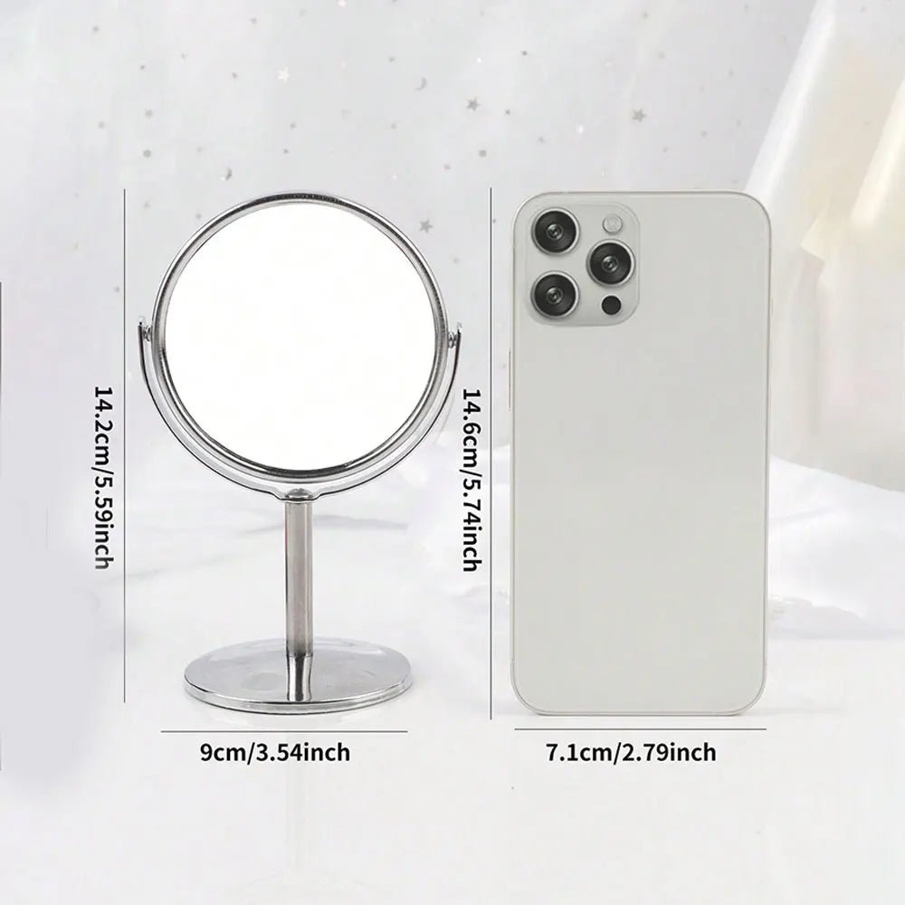 3/4/5in Double - Side Makeup Mirror With 2X Magnification Clear Reflection And Easy To Carry Desktop Vanity Mirror With Stand - RELUX.STORE