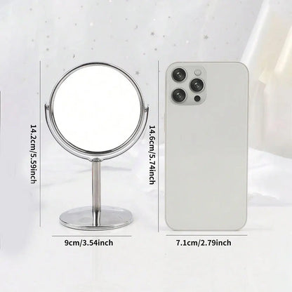 3/4/5in Double - Side Makeup Mirror With 2X Magnification Clear Reflection And Easy To Carry Desktop Vanity Mirror With Stand - RELUX.STORE