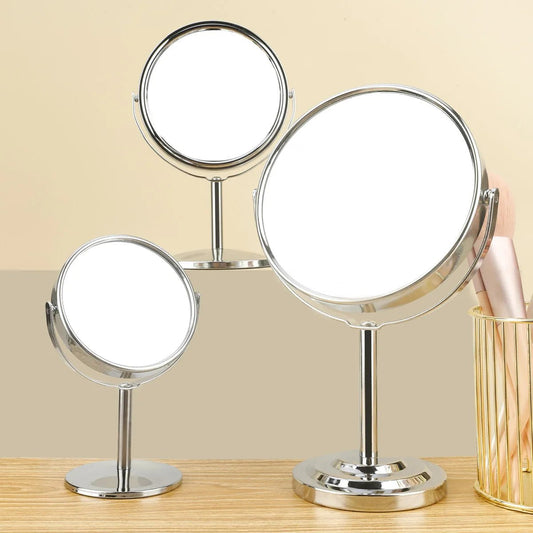 3/4/5in Double - Side Makeup Mirror With 2X Magnification Clear Reflection And Easy To Carry Desktop Vanity Mirror With Stand - RELUX.STORE
