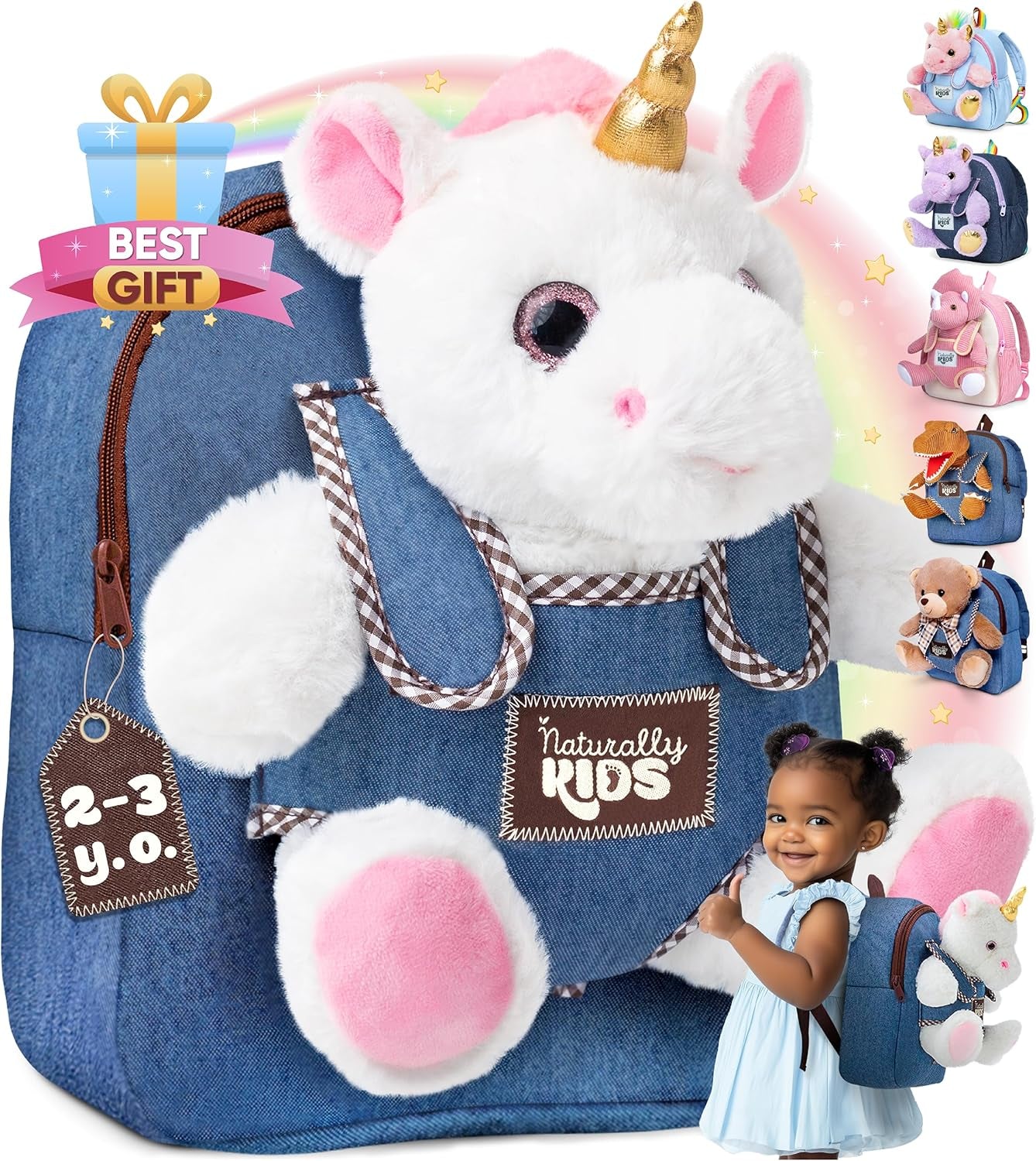 Wolf Backpack, Wolf Toys for Kids 3-5, Toddler Husky Stuffed Animal Gifts for 2 3 4 5 Year Old Girl Boy