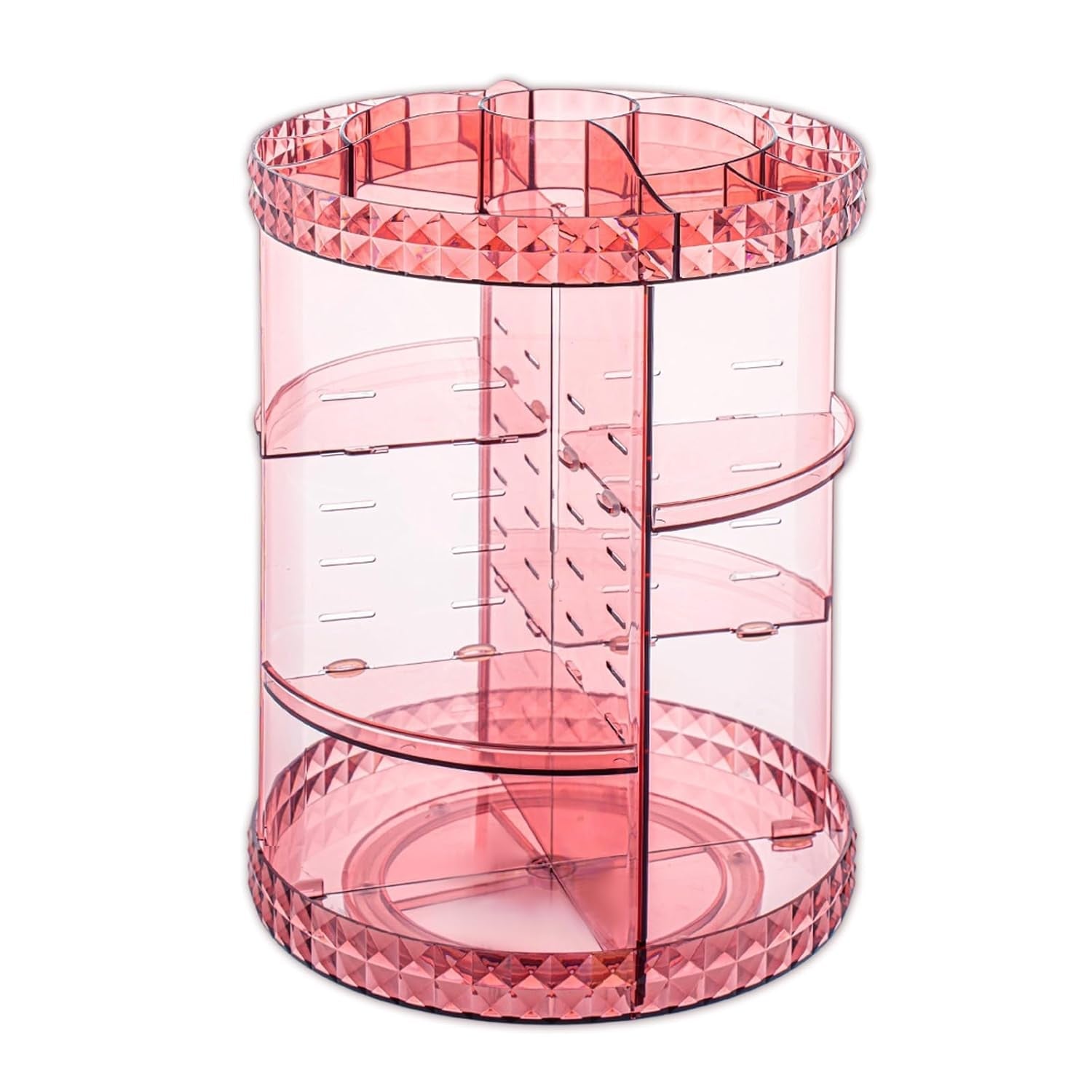 360° Rotating Makeup Organizer – Large Clear Acrylic Cosmetic Storage Case with Adjustable Partitions for Perfume, Beauty Products & Vanity Display - RELUX.STORE