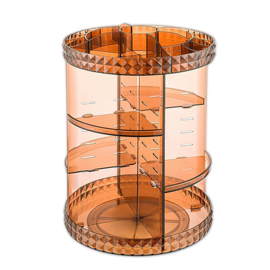 360° Rotating Makeup Organizer – Large Clear Acrylic Cosmetic Storage Case with Adjustable Partitions for Perfume, Beauty Products & Vanity Display - RELUX.STORE