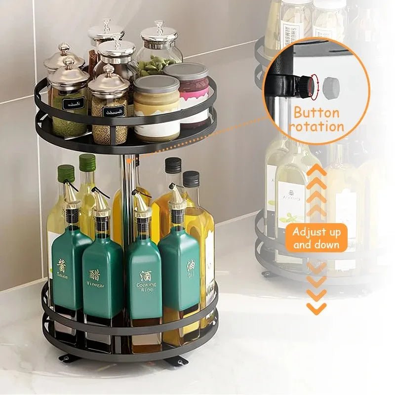 360°Rotation Spice Rack Organizer Jar Cans Non - Skid Storage Tray for Seasonings Kitchen storage rack Kitchen Accessories - RELUX.STORE