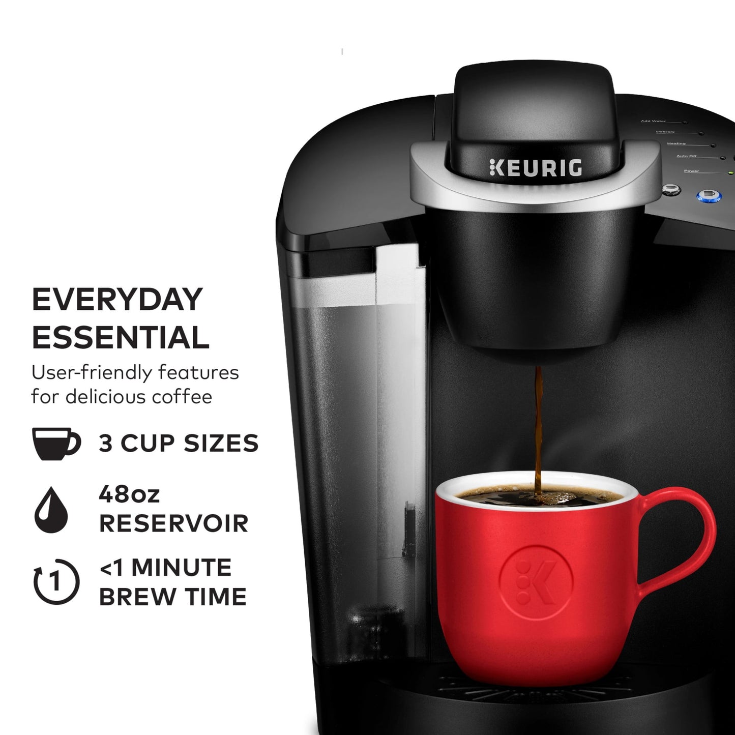 K-Classic Single Serve K-Cup Pod Coffee Maker, Black
