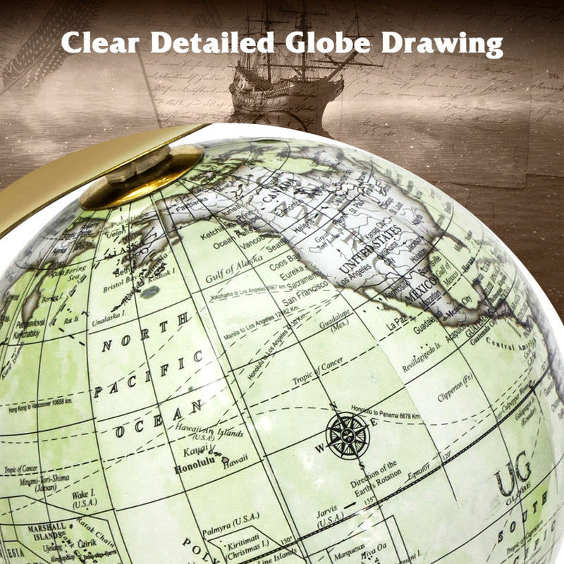 Educational Geographic 5/8/10 Inch World Globe with Triangle Metal Stand